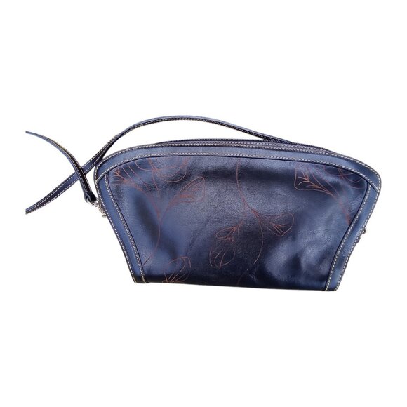 Furla ❤️‍🔥Stunning Dark Brown Rose Stitched Shoulder Bag PRISTINE Free Shipping - Picture 2 of 7